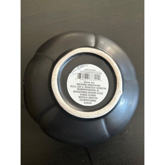 Black Ceramic Incense  or Jewelry Holder With Petal Design Kitchen Sink Decor - Picture 2 of 7